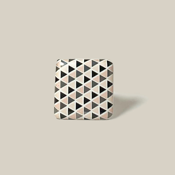 Black/Grey/Pink Triangle Design Knob 1.25" x 2.25"