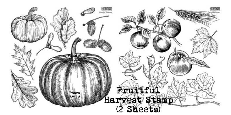 Fruitful Harvest IOD Stamp 12″X12″ Decor Stamp