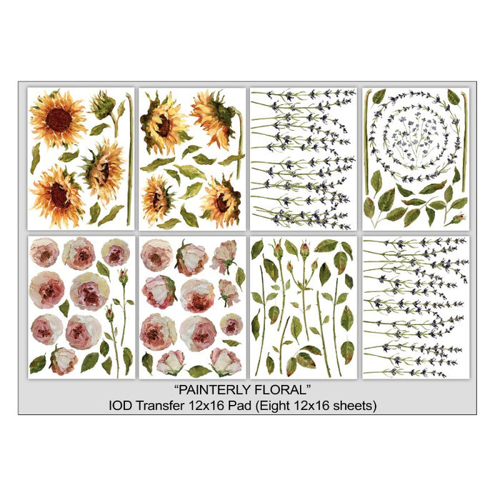 IOD Transfer -  Painterly Floral Iod Transfer (12″x16″ Pad-8 Sheets)